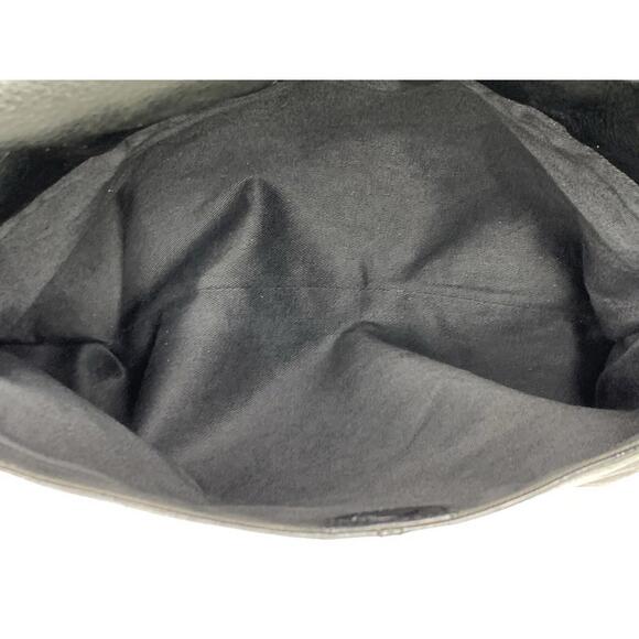 Levenger Black Large Leather Flap Messenger Commuter Bag P81 - Picture 3 of 15